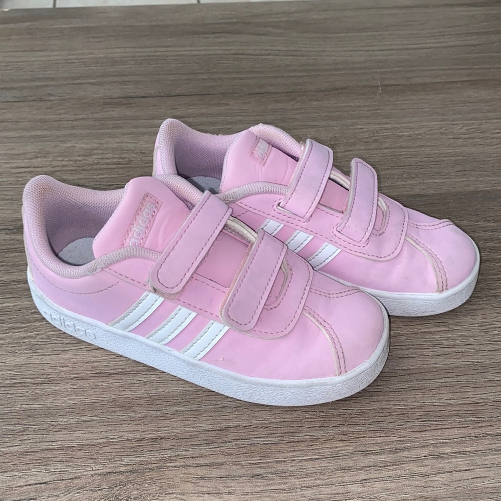 PINK Adidas little girls sneakers size 10